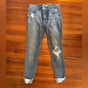 Joe's Jeans Blue Ankle Cropped Denim with Distressed Look